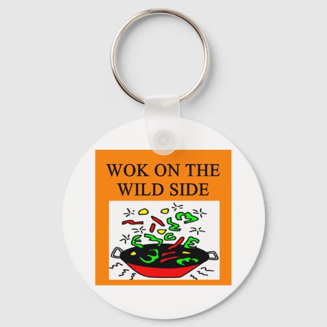 Porte-clés cuisine de wok chinois (Recto)
