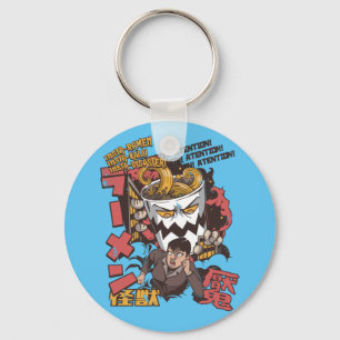 Porte-clés Cup of Ramen Noodle Monster Catching Japanese Girl