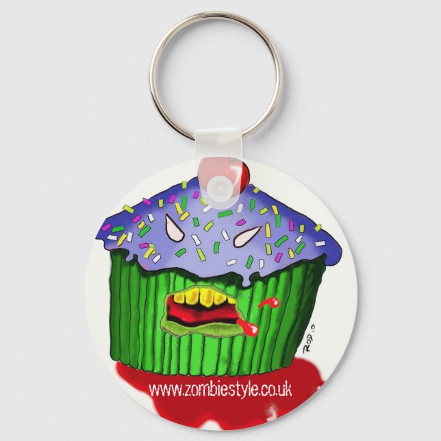 Porte-clés cupcake couleur zombie, www.zombiestyle.co.uk (Recto)