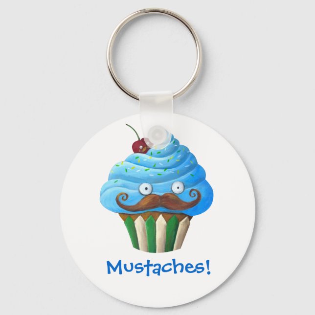 Porte-clés Cupcake doux en moutarde (Recto)