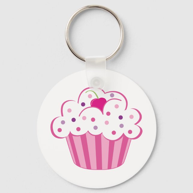Porte-clés Cupcake rose (Recto)