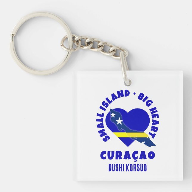 Porte-clés CURAÇAO Big Heart Fun Custom Dushi Korsuo (Devant)