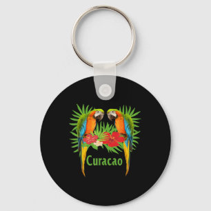 Porte-clés Curacao Perroquets de vacances Fleurs tropicales G