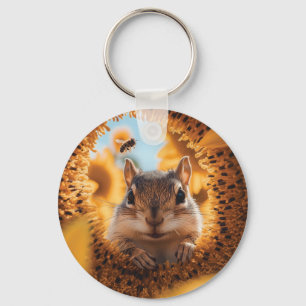 Porte-clés Curieux Chipmunk Jeter Un Coup D'Oeil À Travers To