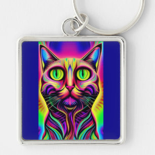 Porte-clés curieux porte - clé de chat