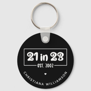 Porte-clés Custom 21st Birthday Cadeau 21 en 23 Est 2002