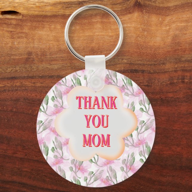 Porte-clés Custom and Personalized watercolor floral pattern  (Recto)