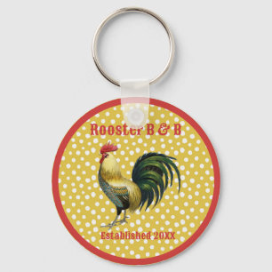 Porte-clés Custom B & B Country Rooster Farmhouse 