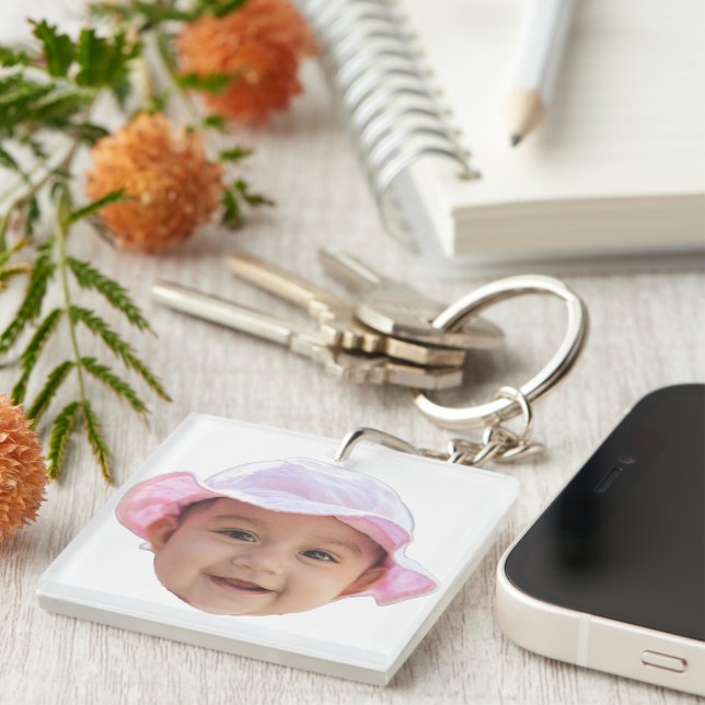 Porte-clés Custom Baby Photo, Baby Photo Face (Devant Droit)