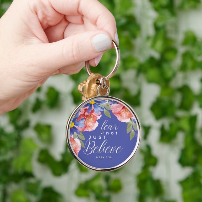 Porte-clés Custom Christian Fear No Just Believe (Main)