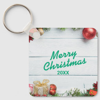 Porte-clés Custom Christmas Square Metal Keychain