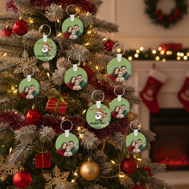 Porte-clés Custom Family Photo Christmas Keychain | Santa Bac (Créateur téléchargé)