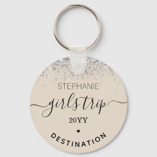 Porte-clés Custom Girls Trip   Girls Weekend Glitter Confetti