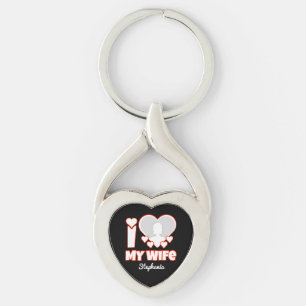 Porte-clés Custom I Love My Wife - Ajouter Nom & Photo