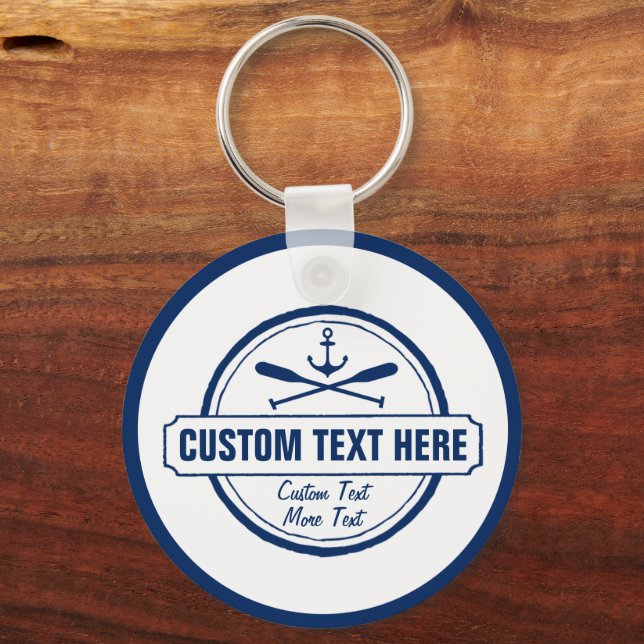 Porte-clés Custom Lake, Beach House & Boat Ancre nautique (Recto)