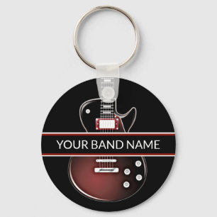 Porte-clés Custom Name Band Guitar Rock & Roll Musician Music