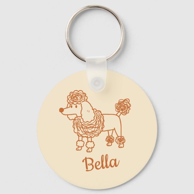 Porte-clés Custom Name Poodle Ornament – Handdrawn Dog Gift (Recto)