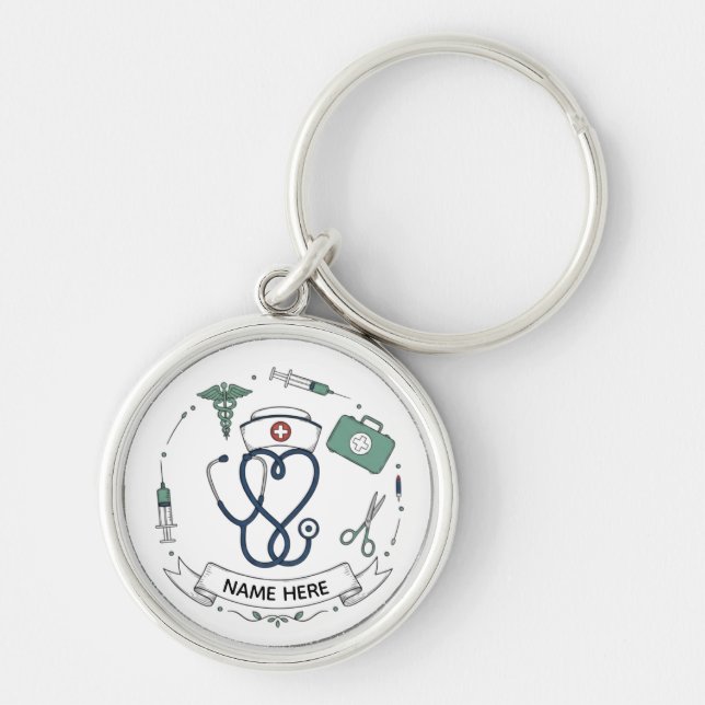 Porte-clés Custom Nurse Name Keychain | Medical Appreciation  (Devant)