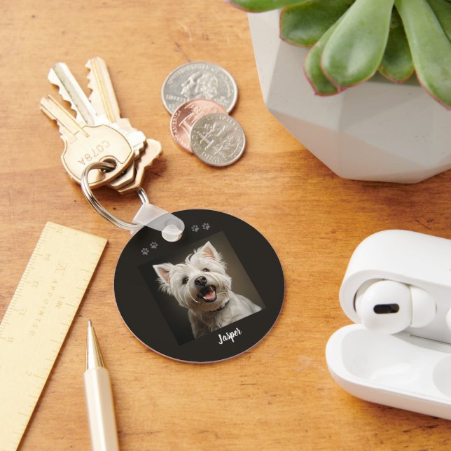 Porte-clés Custom Pet Keychain Using Your Photo & Name (Bureau)