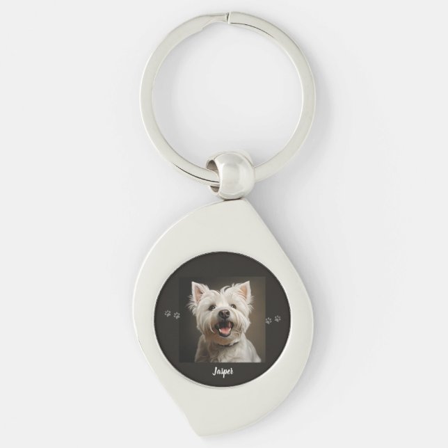 Porte-clés Custom Pet Keychain Using Your Photo & Name (Devant)