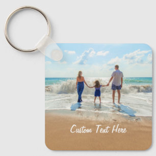 Porte-clés Custom Photo and Text Keychain Your Summer Design