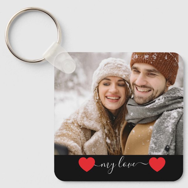 Porte-clés Custom Photo Couple Love Keychain (Recto)