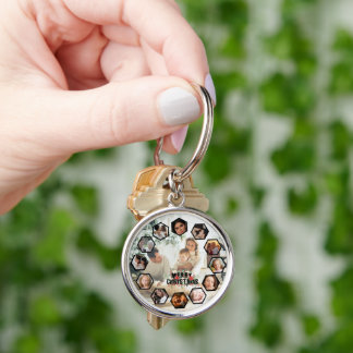 Porte-clés Custom Photos Collage Clock | Gift for Christmas