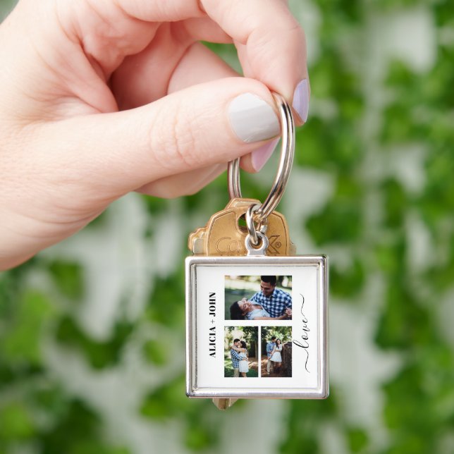 Porte-clés Custom Square Photo Keychain - Your Text Here Gift (main)