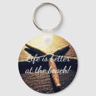 Porte-clés Custom starfish beach photo round button keychains