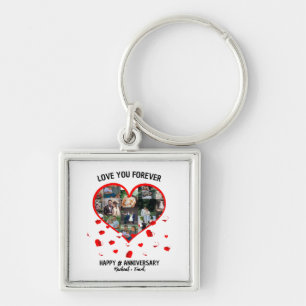 Porte-clés Custom Wedding Anniversary Heart Photo Collage