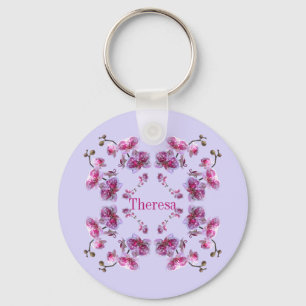 Porte-clés Custom Wedding Bridesmaid Gift Name Orchids