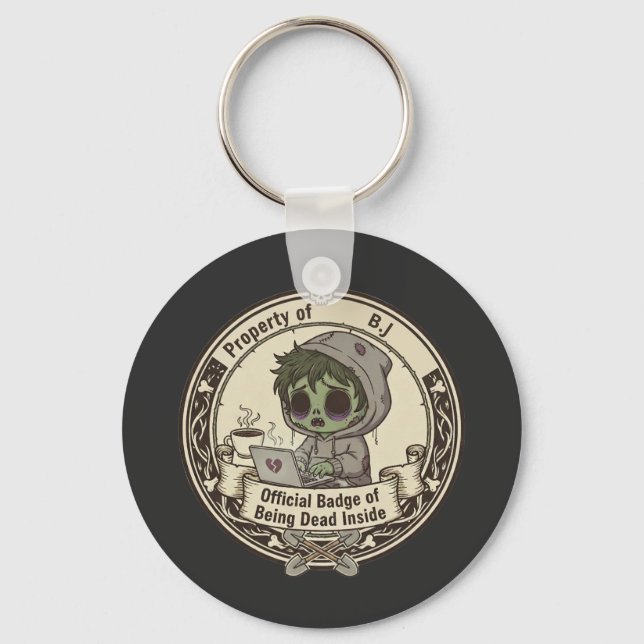 Porte-clés Customizable Dead Inside Badge  (Recto)