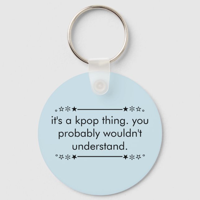 Porte-clés Cute Ado Bleu Aesthétique Kpop (Recto)