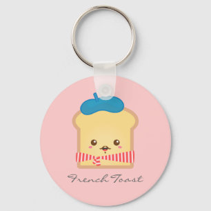 Porte-clés Cute and Happy French toast Pink Keychain