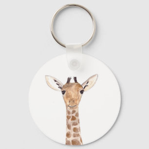 Porte-clés Cute baby giraffe animal Jungle Safari watercolor
