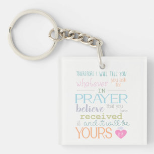 Porte-clés Cute Bible chrétienne Verse Prière Faith NIV paste