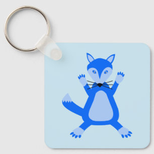 Porte-clés Cute Blue Baby Boy Fox Baby shower personnalisé