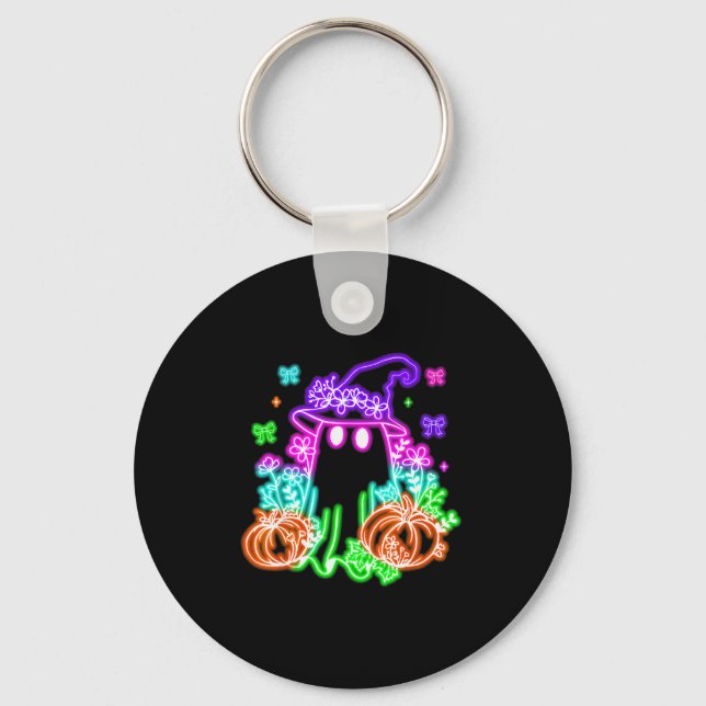Porte-clés Cute Boo Halloween Ghost Witch Pumpkin Trendy Hall (Recto)