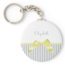 Cute Bow Jaune avec Gris Fille et Nom