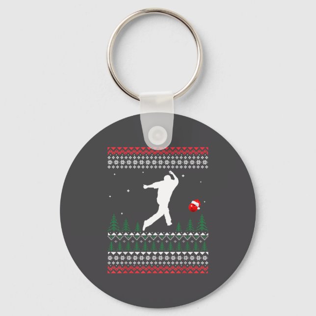Porte-clés Cute Bowling Player Santa Claus Hat Ugly Christmas (Recto)