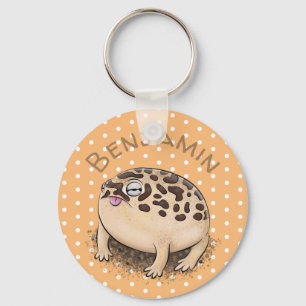 Porte-clés Cute brown desert rain frog cartoon illustration