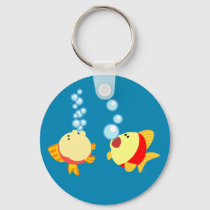 Porte-clés Cute Bubbling Cartoon Porte - clé de poisson