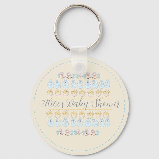 Porte-clés Cute Bunny Chicken Bear pastel  (Recto)