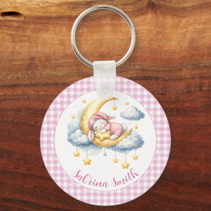 Porte-clés Cute Bunny Rose Fille Garçon Lune Étoile Baby Show