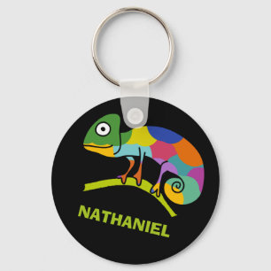 Porte-clés Cute, Cartoon Chameleon Personnalisé