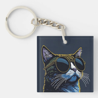 Porte-clés Cute Cat Acrylic Keychain