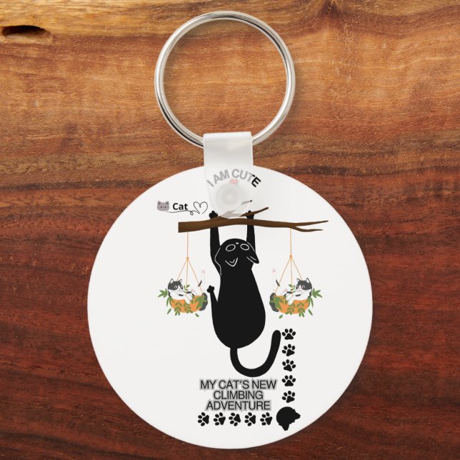 Porte-clés Cute Cat Keychain | Adorable Kitty Accessory (Verso)