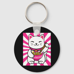 Porte-clés Cute Cat Ramen Anime Kawaii Ado cadeau ados