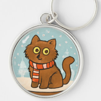 Porte-clés Cute Cat with Scarf Keychain
