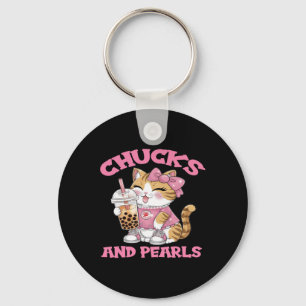 Porte-clés Cute Chat Boire Bubble Thé Kitten Lover